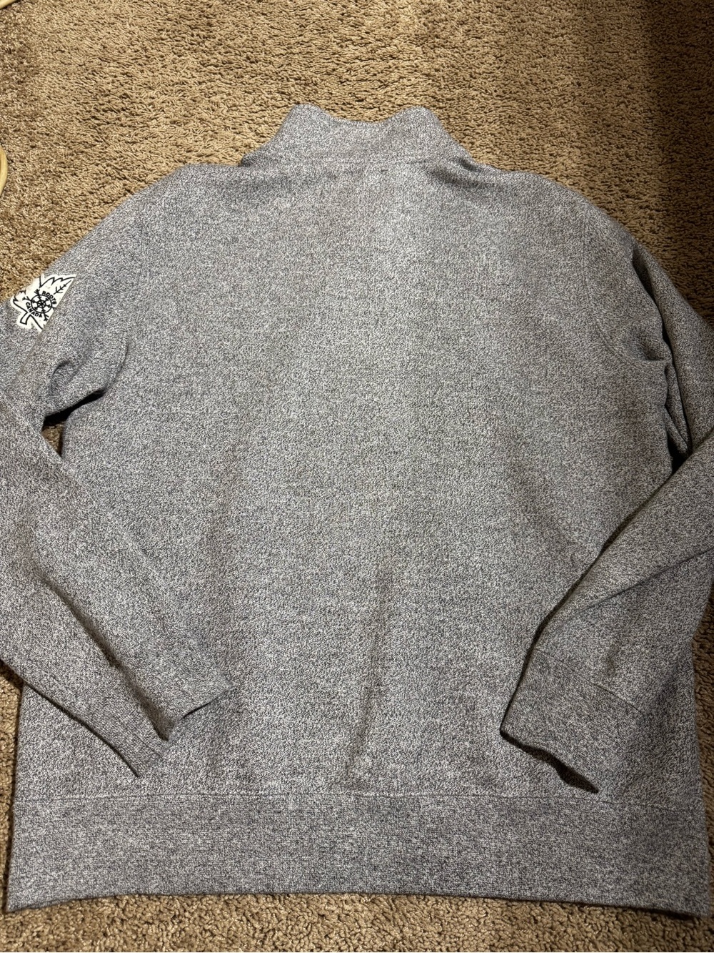 Roots Whistler Heather Gray Quarter-Zip Sweatshirt men’s XL - Picture 4 of 4